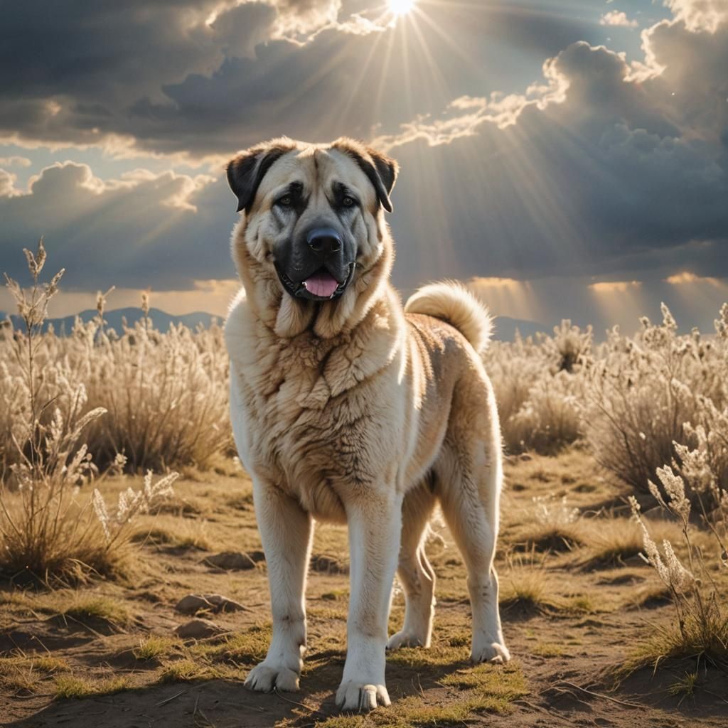 Radiant Kangal Dog in Divine Sunshine
