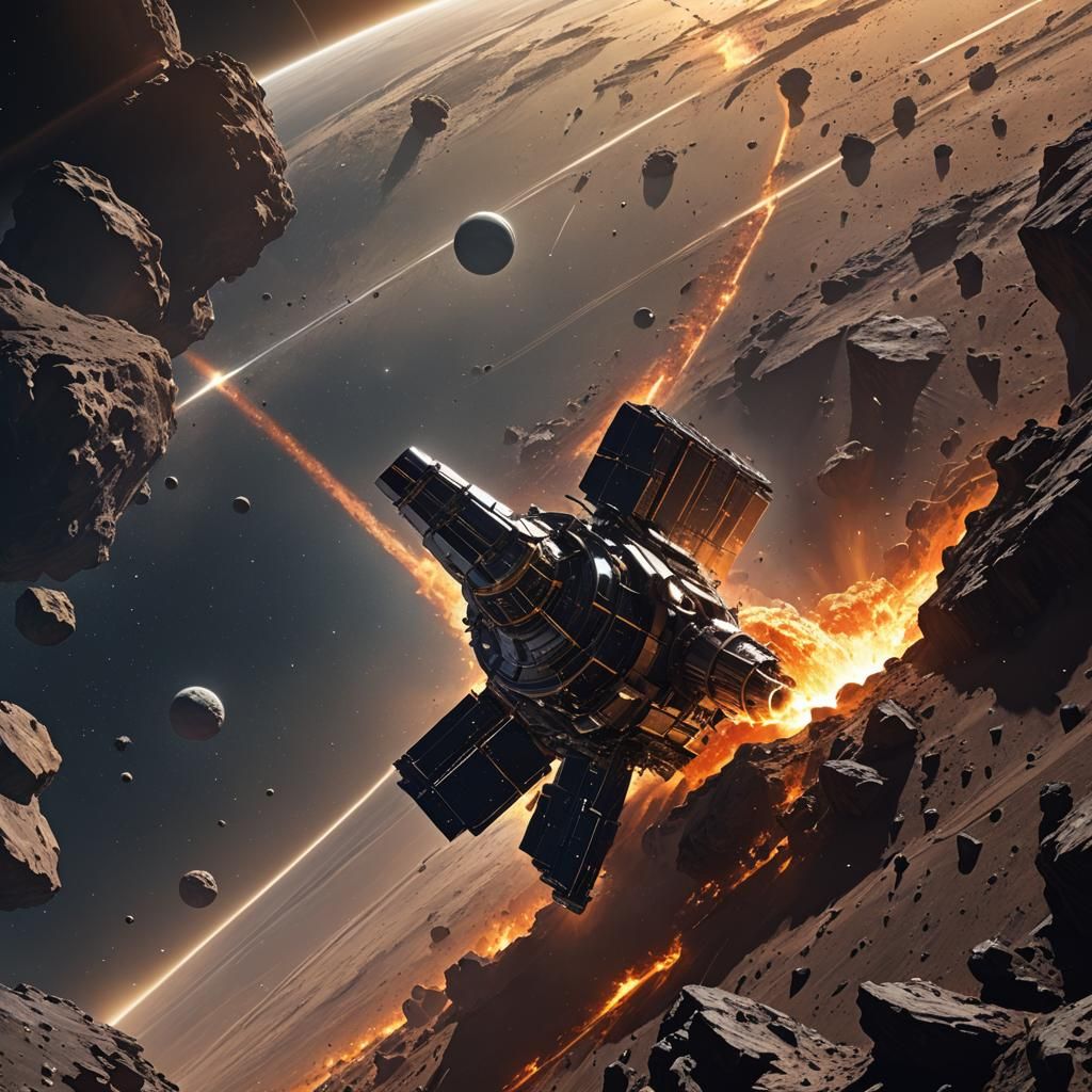 Space Probe Investigates Distant Comet: 3D Anime Art