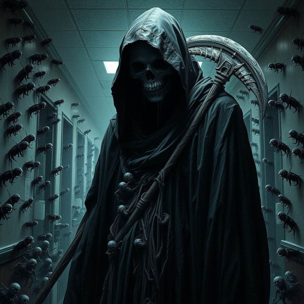 Grim Reaper's Lament: A Haunting Digital Painting