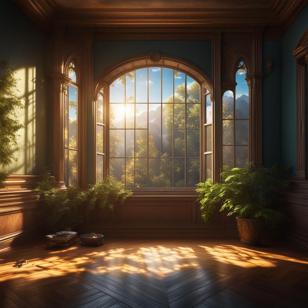 Hyperrealistic Sunlight Through Window: Photorealistic Detai...