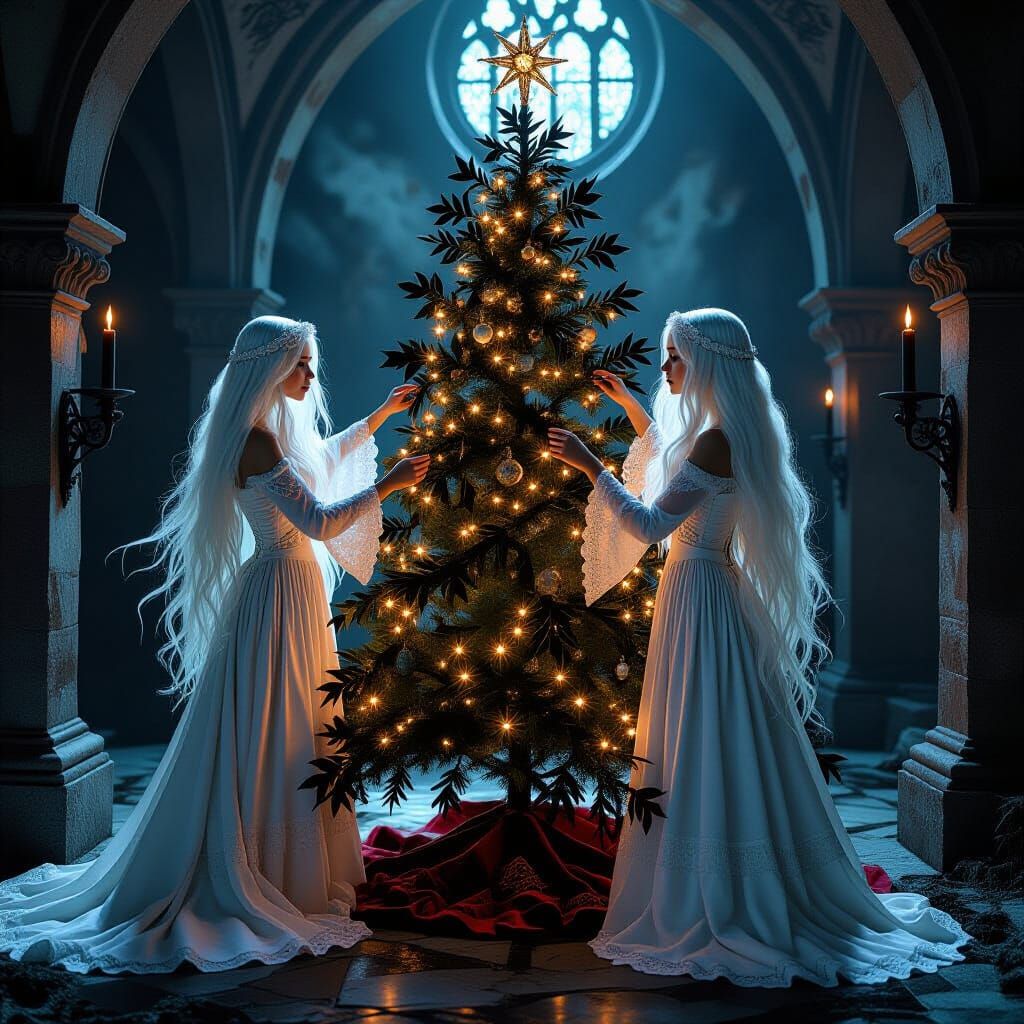 Ethereal Banshees Decorate Gothic Christmas Tree