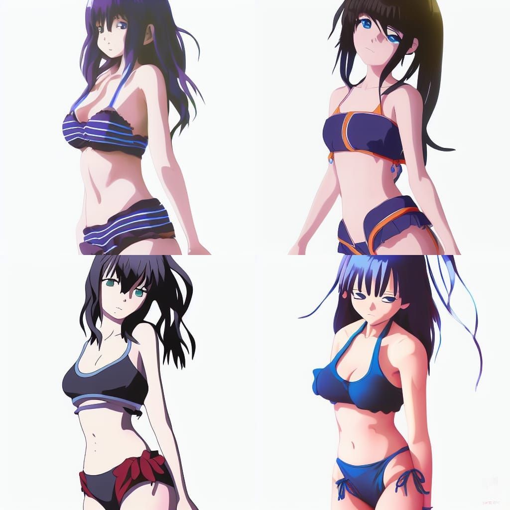 Anime Girl Bikini in Studio Ghibli Style