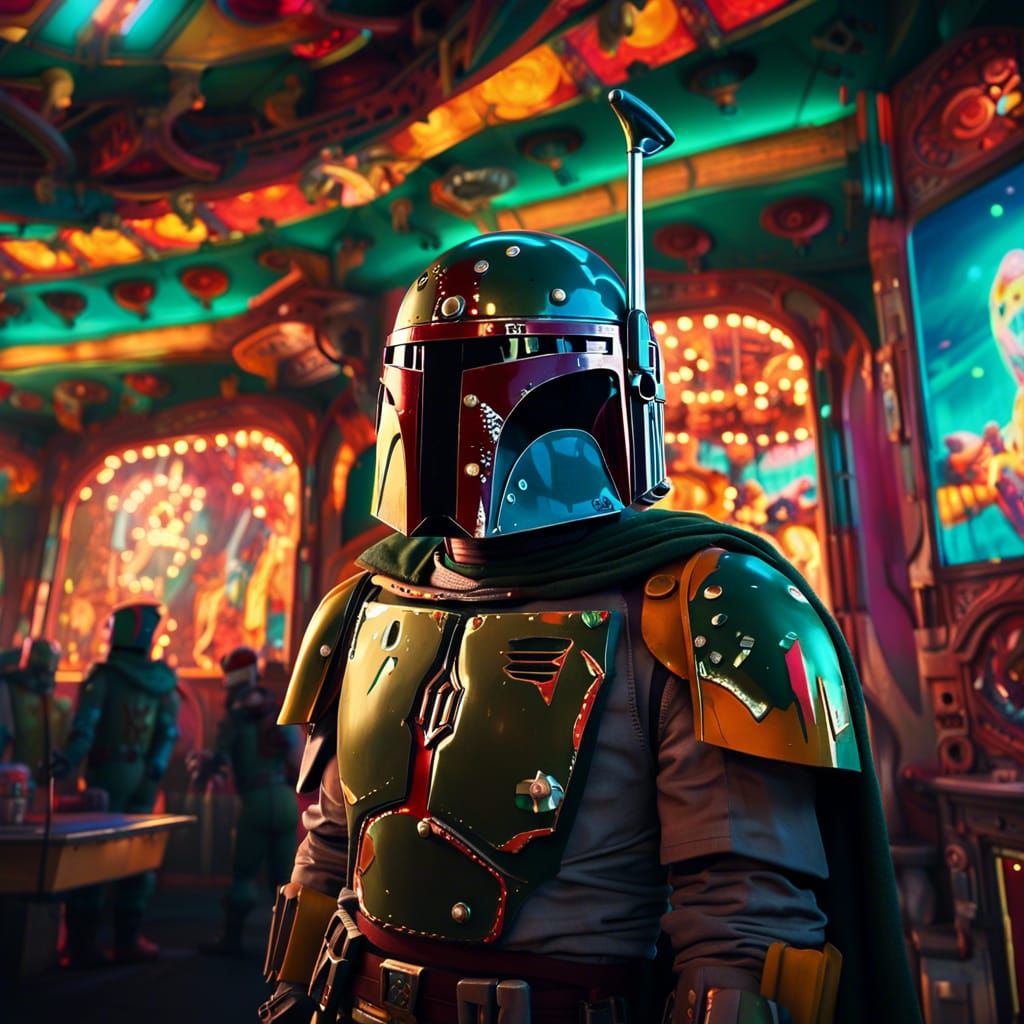 Boba Fett in a Retro-Futuristic Funhouse
