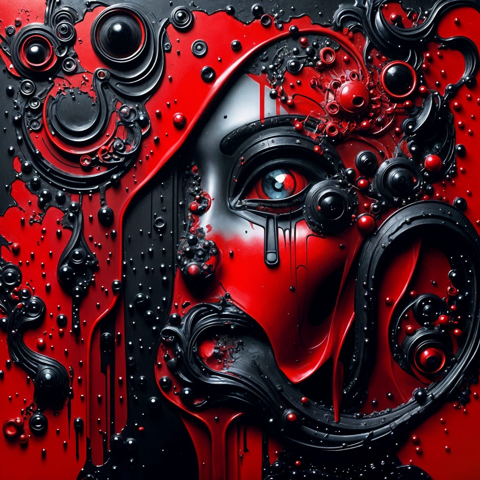 Surreal Dark Magical Scene in a Cyberpunk Aesthetic