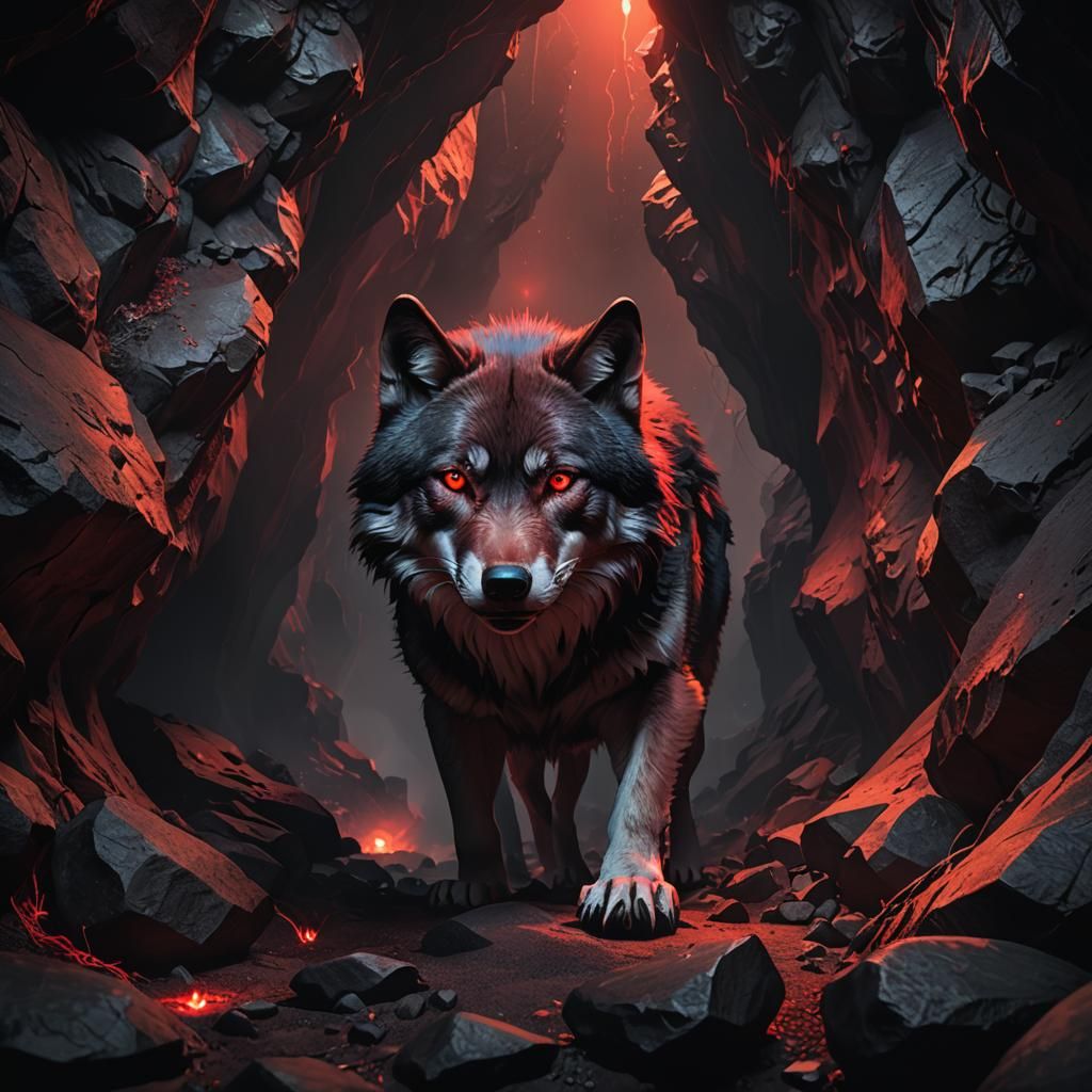 Wolf in Cave