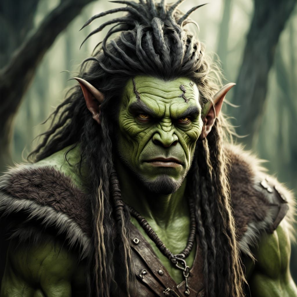 Orc Druid in Furs: Cinematic Digital Painting