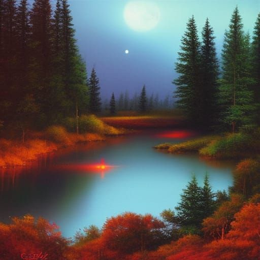 Terrifying Glowing Hound Pursues Prey at Night