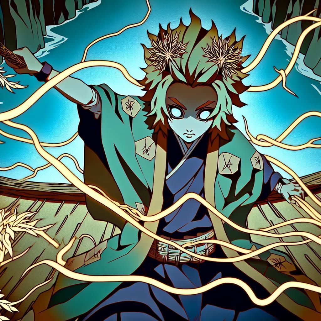 Anime Warrior Hashira with Plant Manipulation Powers
