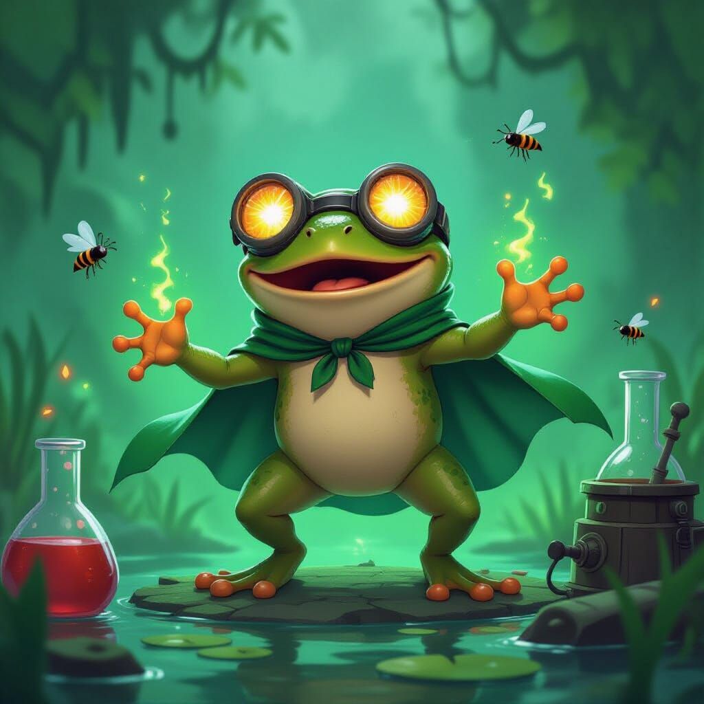 Surprised Frog Accidentally Becomes Supervillain
