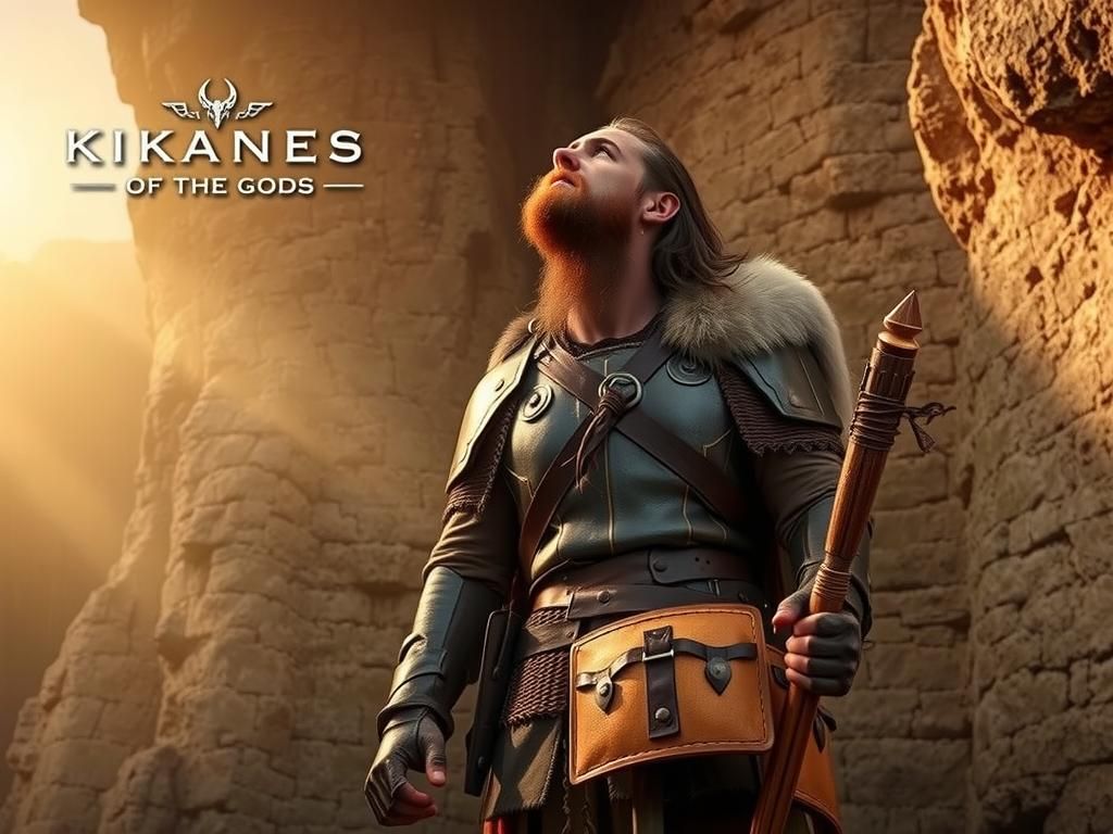 Viking Warrior in Fjord Awaits Gods' Response