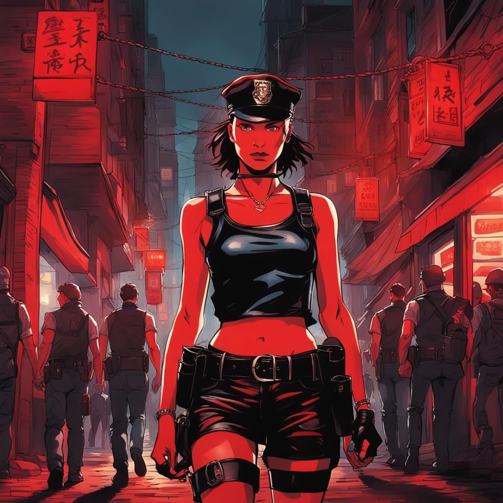 Police Officer Arrest in Red Light District Photo