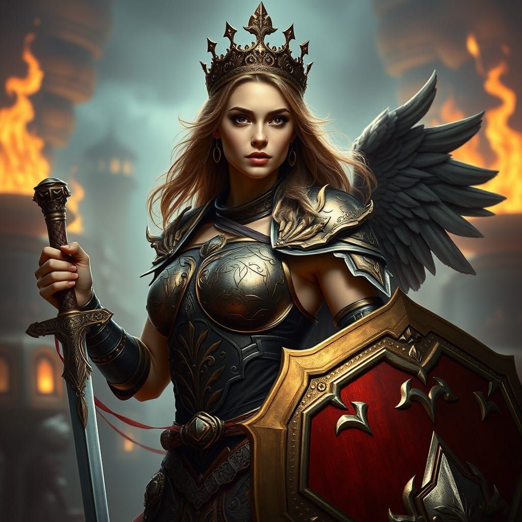 Goddess-Like Paladin in Regal Armor