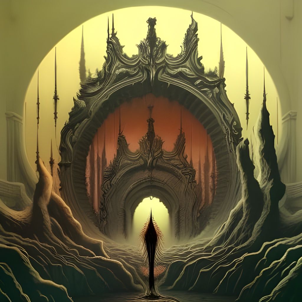 Eerie Portal in the Style of Gustave Dore