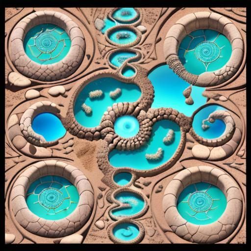 Fractal Desert Panorama with Crystalline Formations