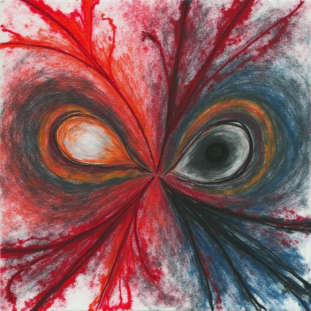 Intense Charcoal Portrait of a Manic Gaze