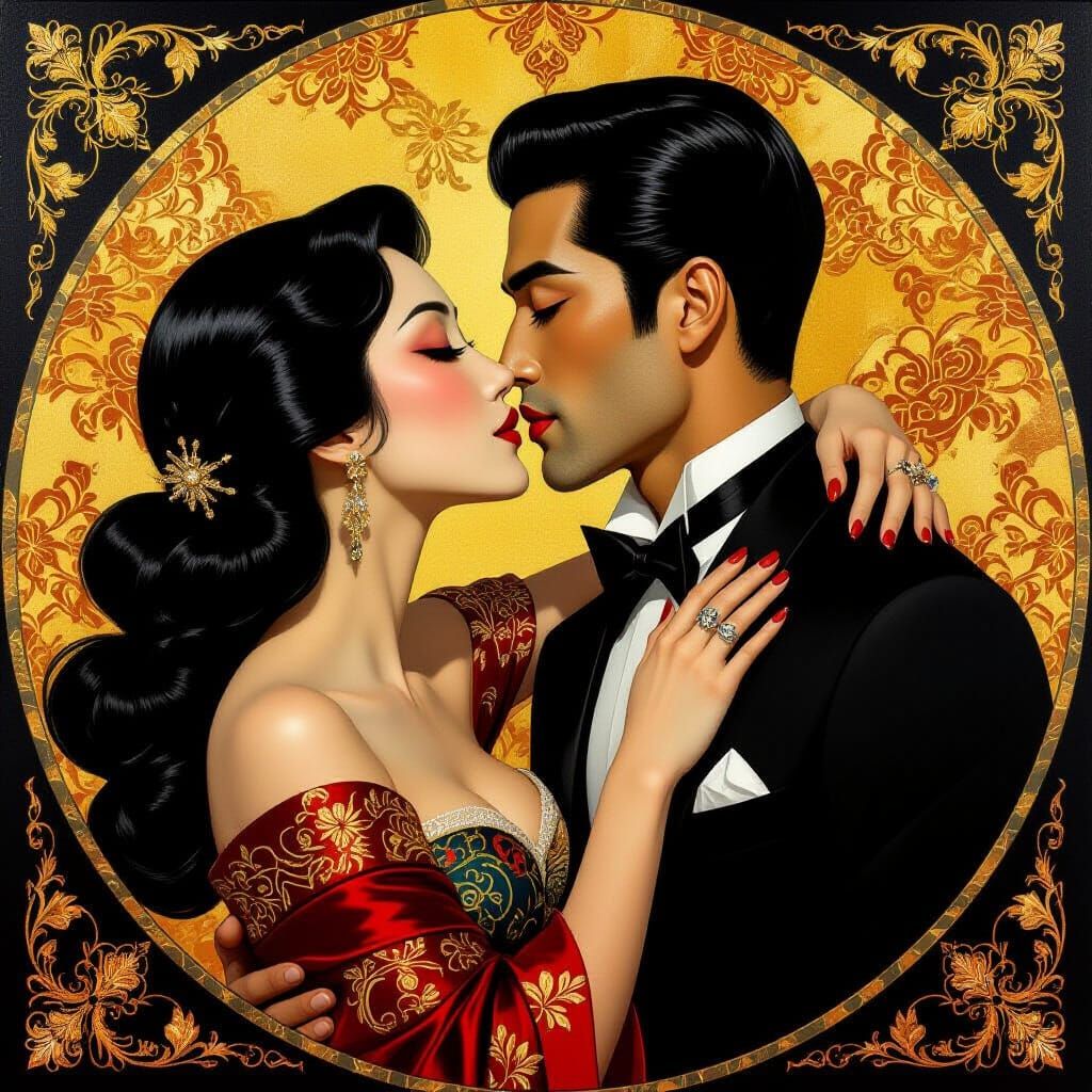 Baroque Art Deco Romance in Jewel Tones