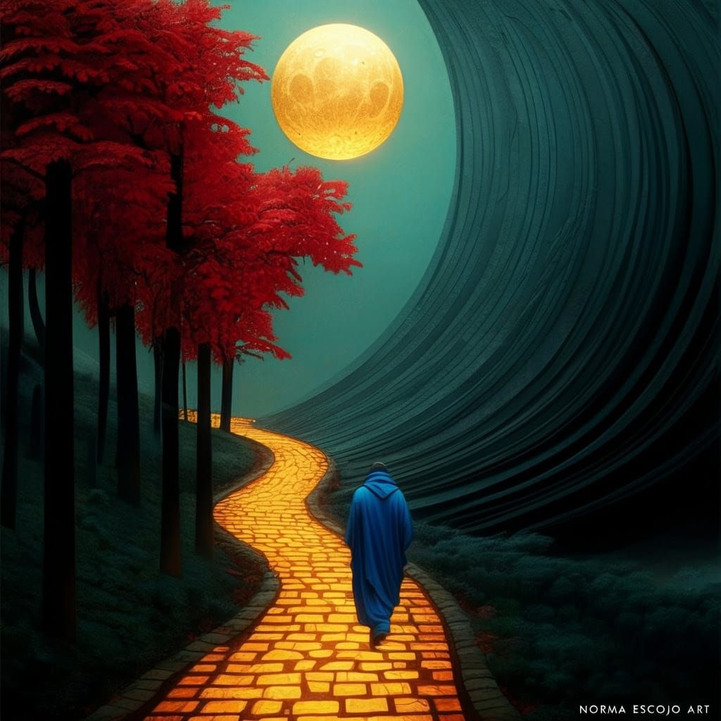 Solitary Figure Embarks on a Dreamlike Journey Through Autum...