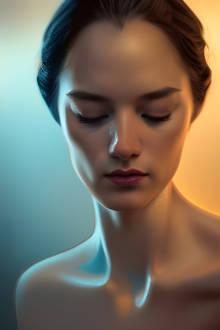 Young Woman's Reflection: an 8k Digital Portrait