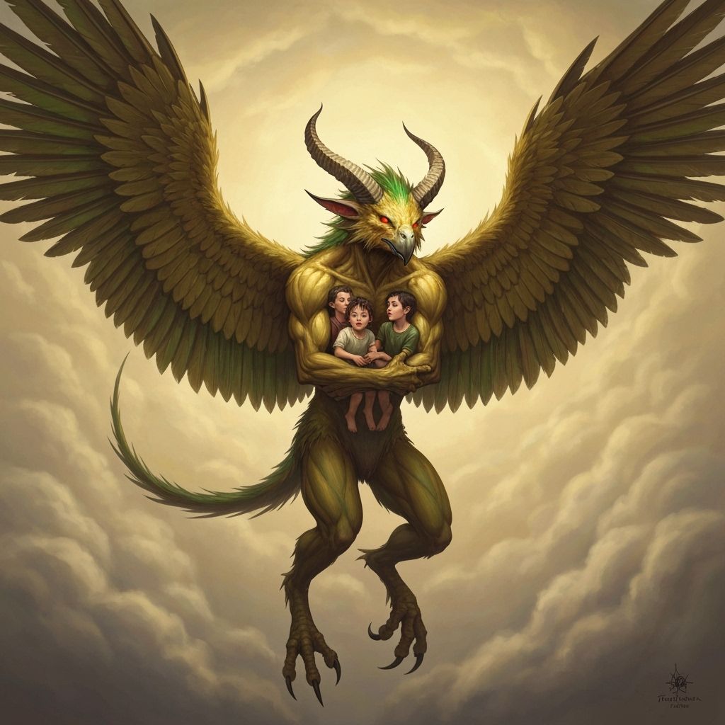 Horned Sky Beast Soaring to Sanctuary