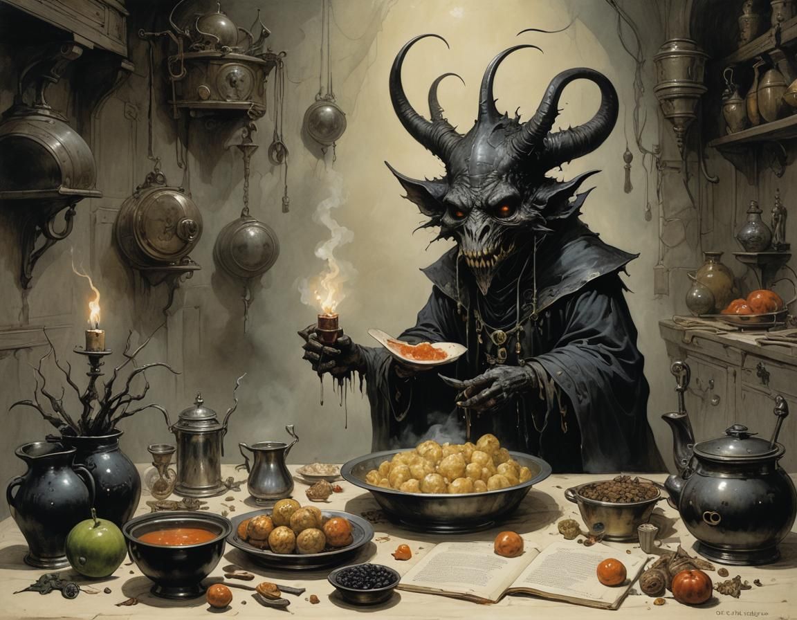 Sinister Black Magic Tome: A Surreal Nightmare