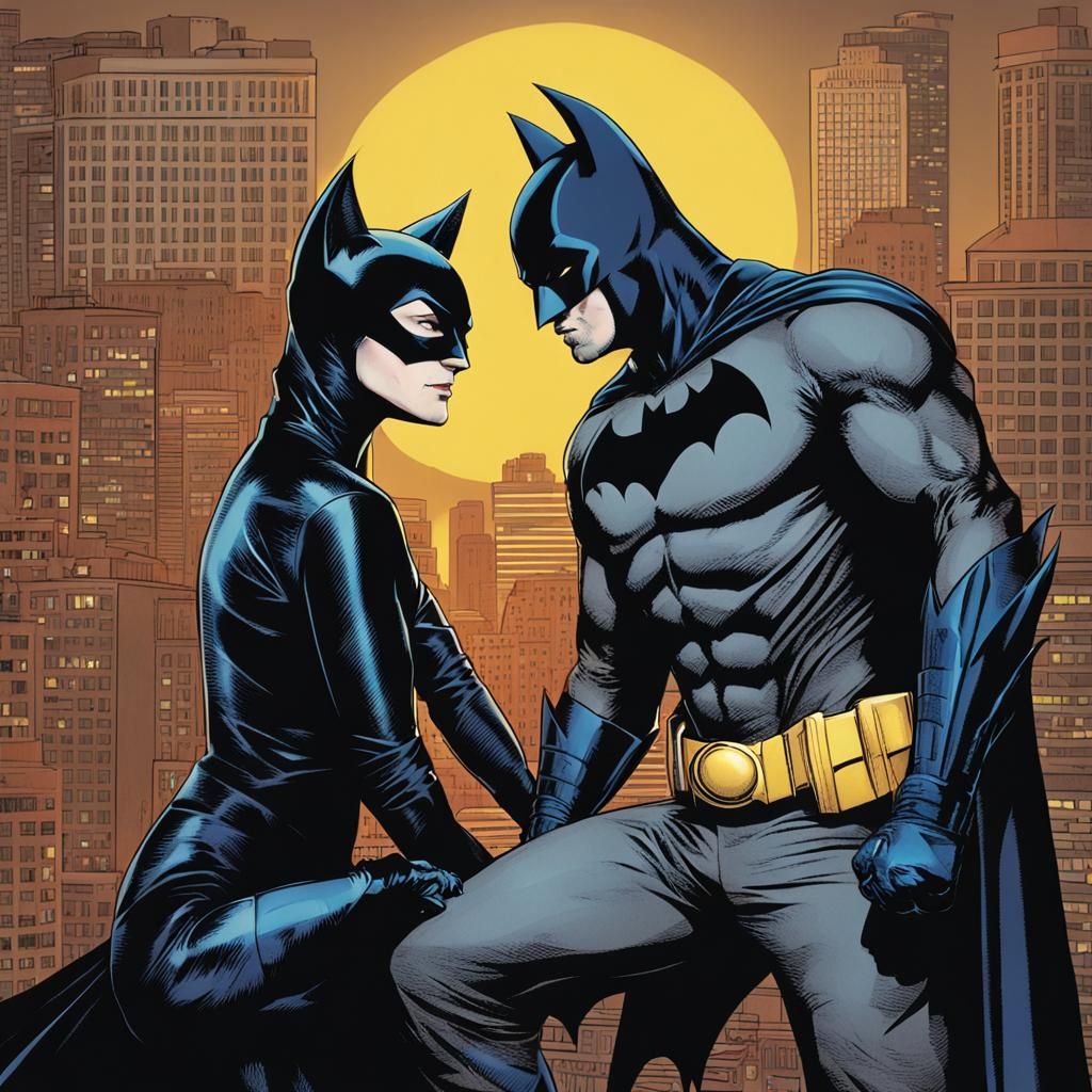 AI Rendition of Batman and Catwoman