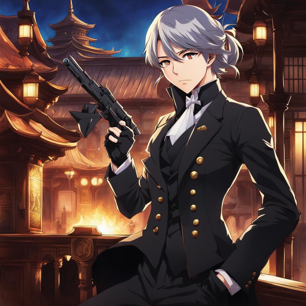 Anime Fantasy Secret Agent in Manga Style