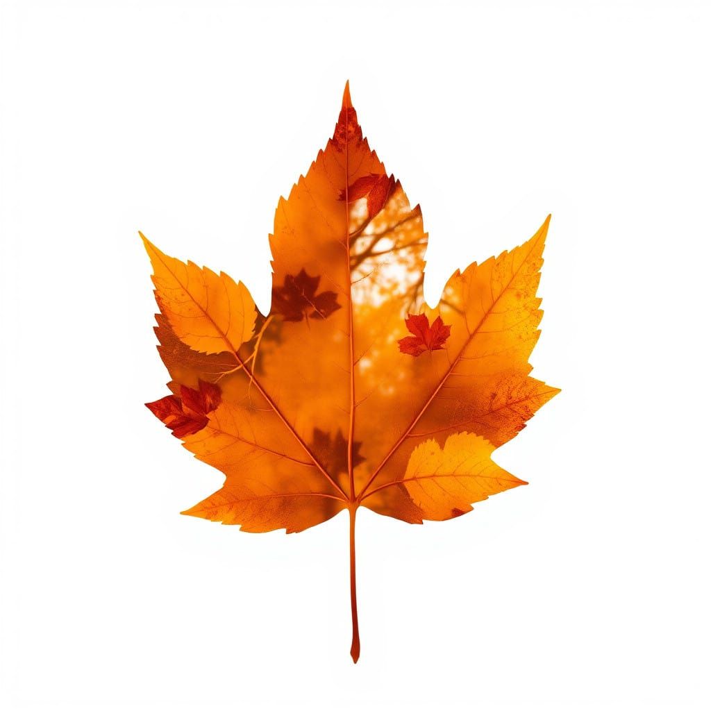 Leaf Silhouette in Vibrant Fall Landscapes