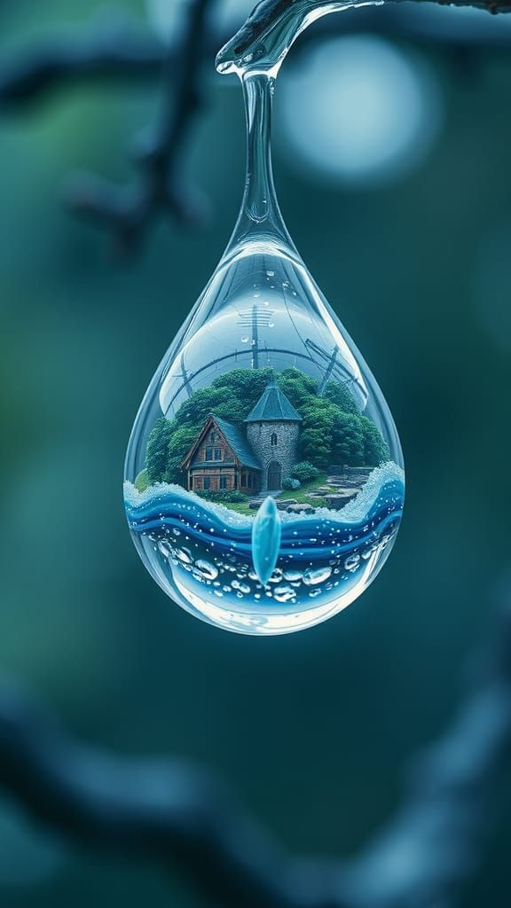 Silver Raindrop with Mini Worlds: 3D Magical Creation