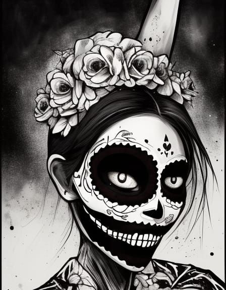 Dia de los Muertos Horror Art in Speedpaint Style
