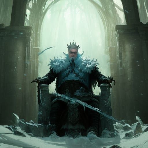 Frozen King Throne: Dark Fantasy Concept Art