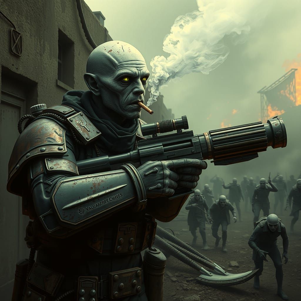 Mutant Arsonist Battles Undead Hordes: Cinematic Film Still