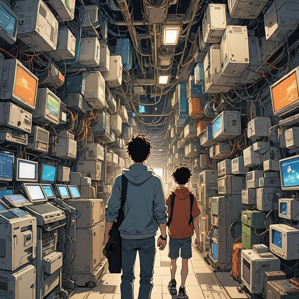 Anime Style Internet Travel Through Digital Gateways