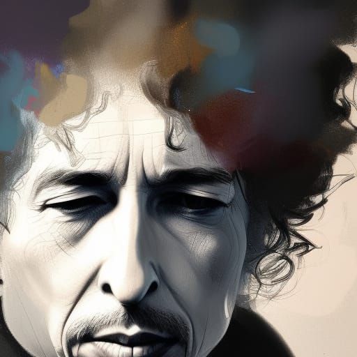 Bob Dylan Portrait in Hyperdetailed Digital Art Style