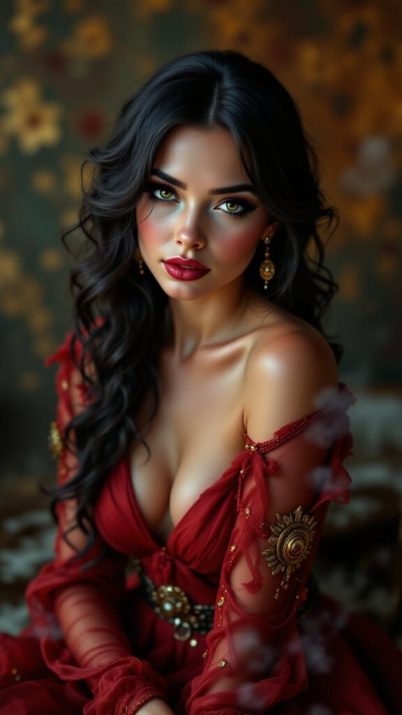 Elegant Woman in Luxurious Home, Bauhaus Style