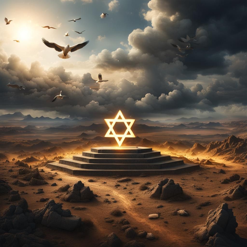 Golden Star of David Illuminates Wasteland