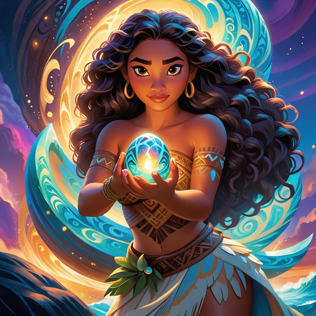 Moana and Te Fiti’s Heart Stone (1)