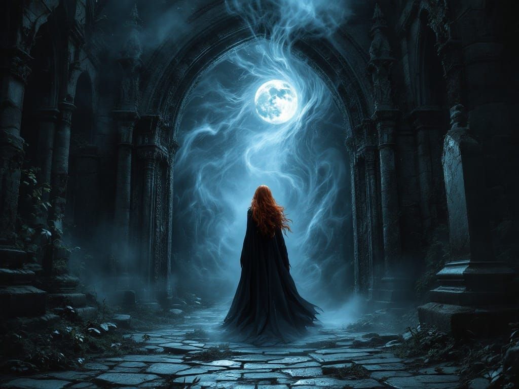 Gothic Vampire Emerges from Portal