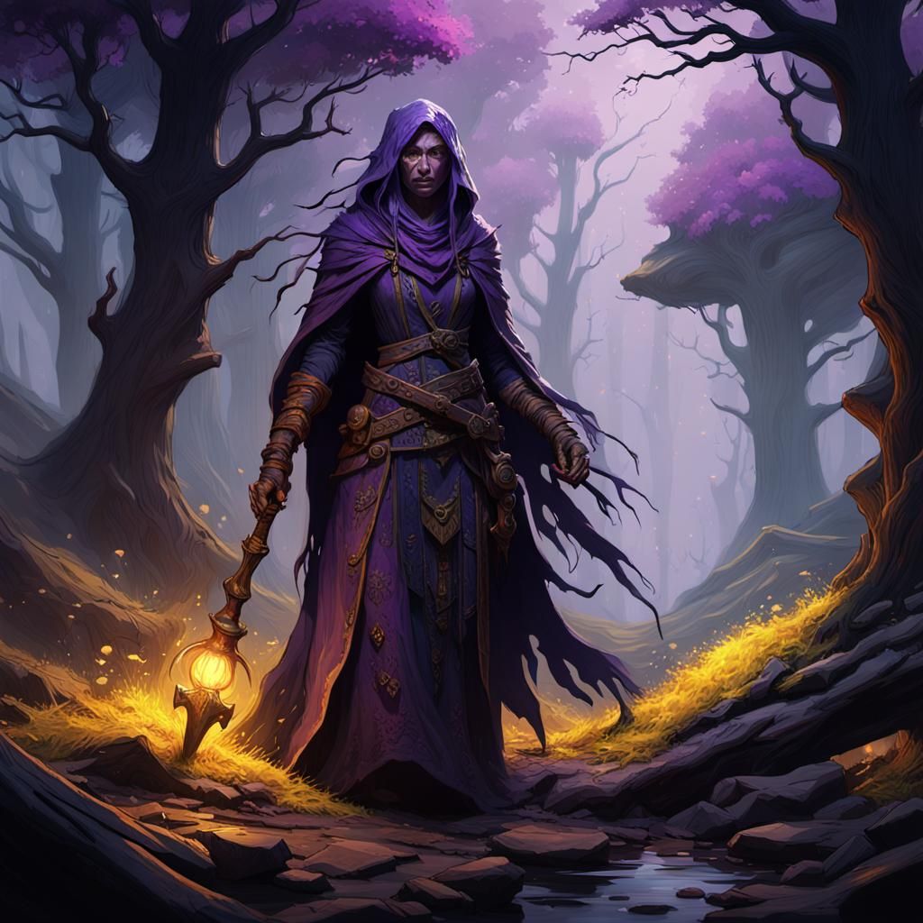 Angrboda: Hag of Iron Wood in Dark Fantasy Style