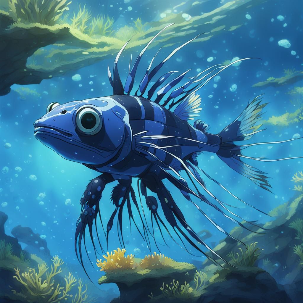 Glaucus Atlanticus in Anime Key Visual Style