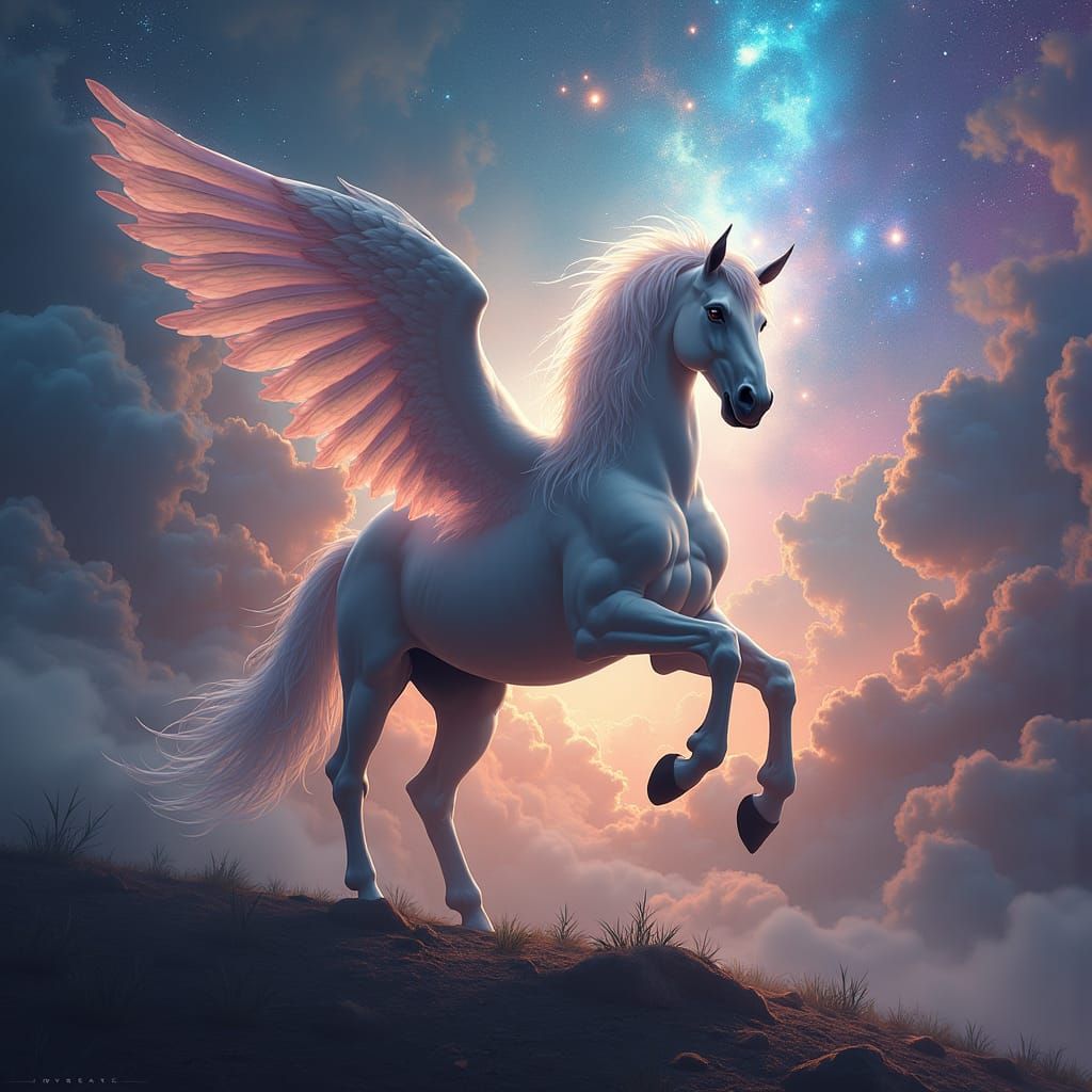Celestial Centaur Guardian Amidst Iridescent Galaxy