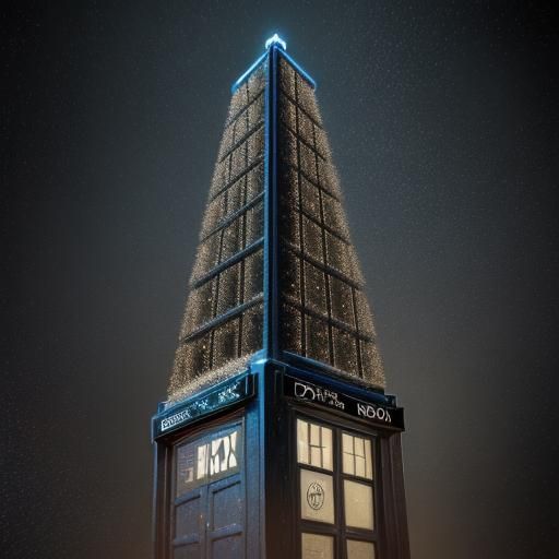 Festive Doctor Who Tardis in Hyperrealistic Detail