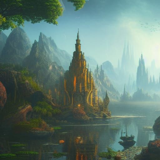 Festive Birthday Celebration in Detailed Digital Painting