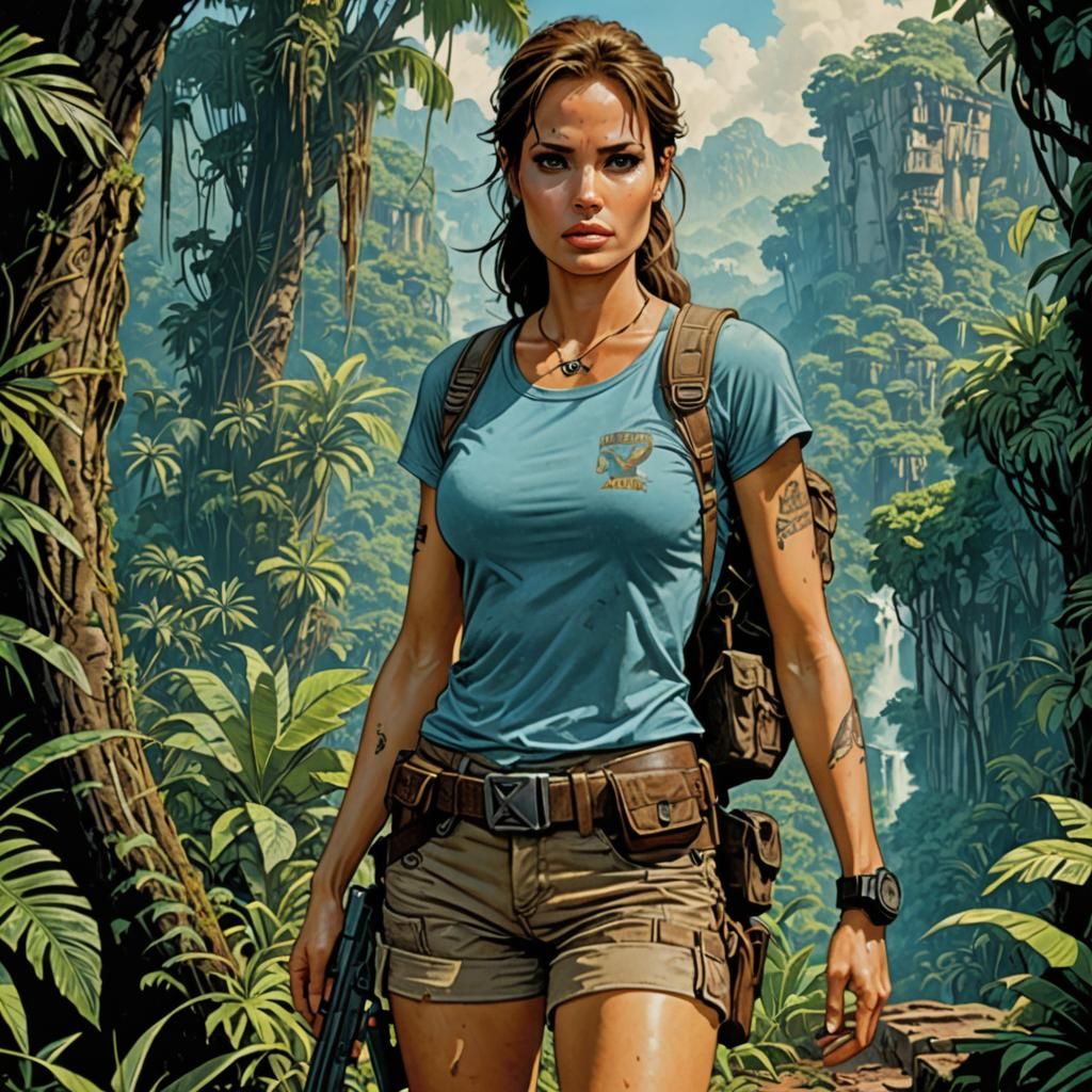Lara Croft in Mexican Jungle, Bande Dessinées Style