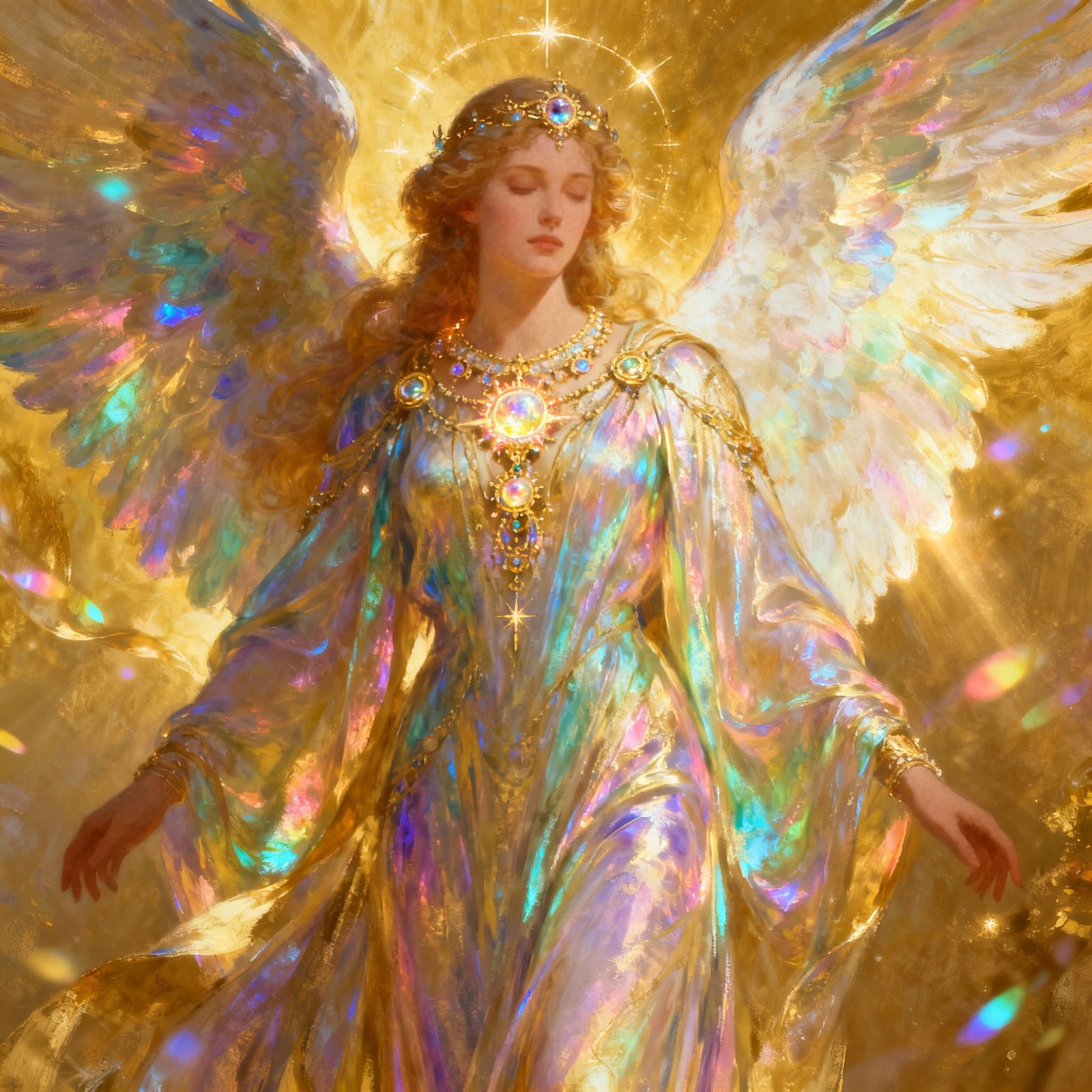 Seraphic Angel in Luminous Digital Painting Style