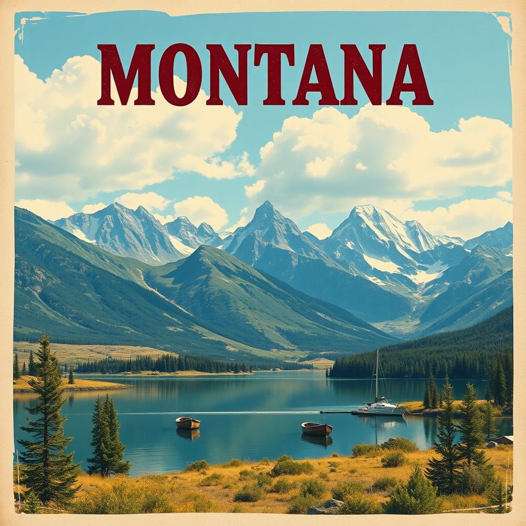 Vintage Montana Travel Poster in Classic Style