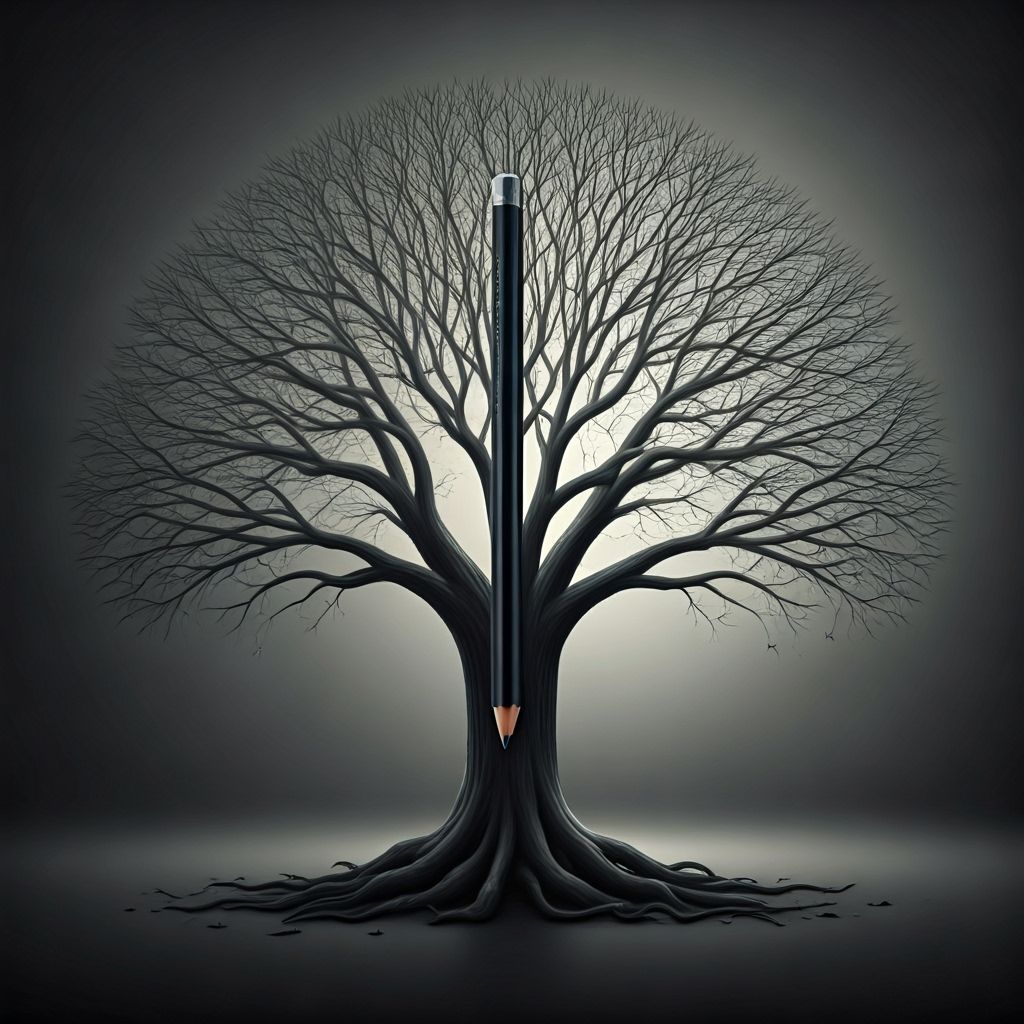 Pencil Transforms Into Towering Graphite Tree