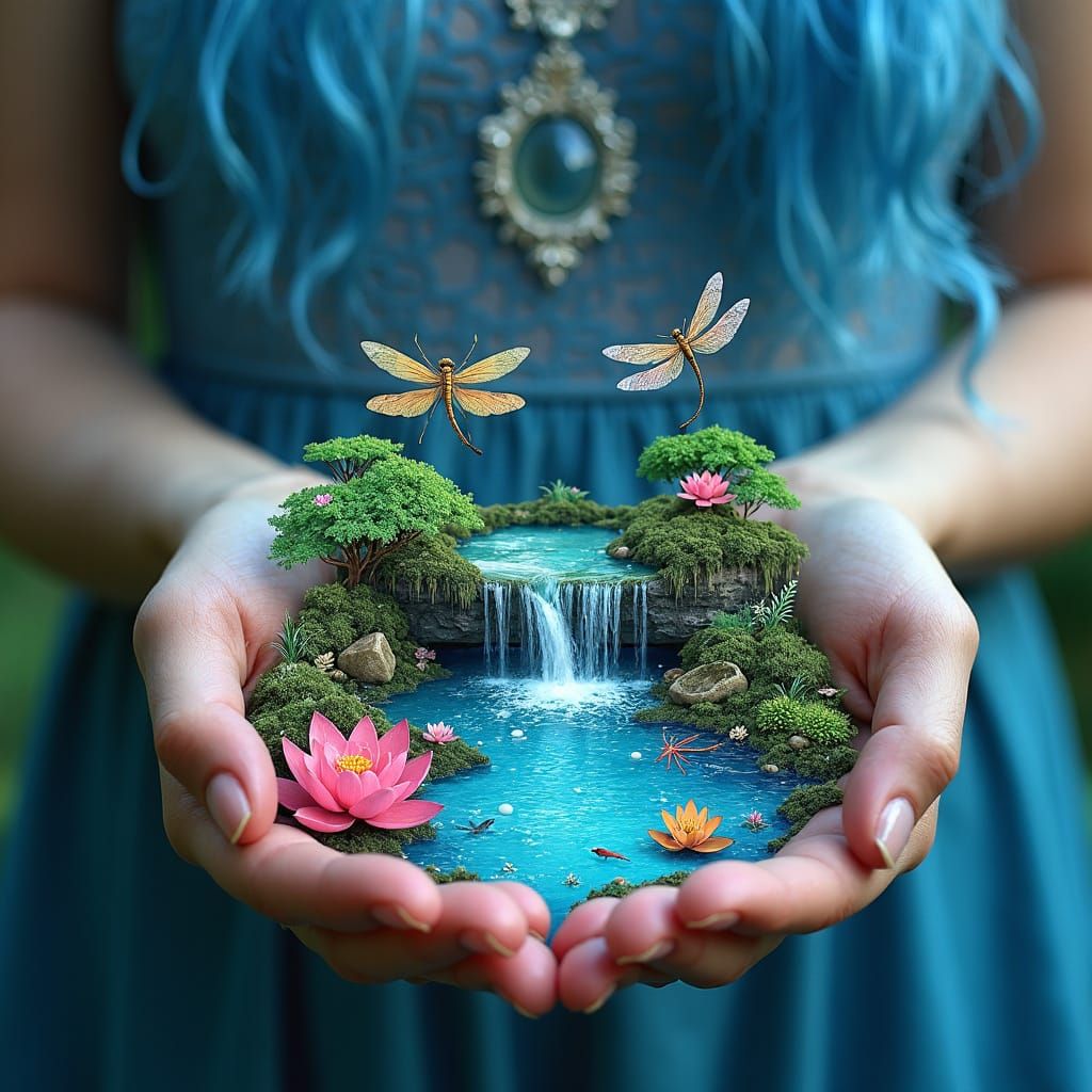 Ethereal Water Goddess in a Tropical Paradise