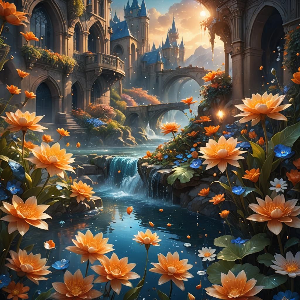 River in a Flower: Fantasy Concept Art