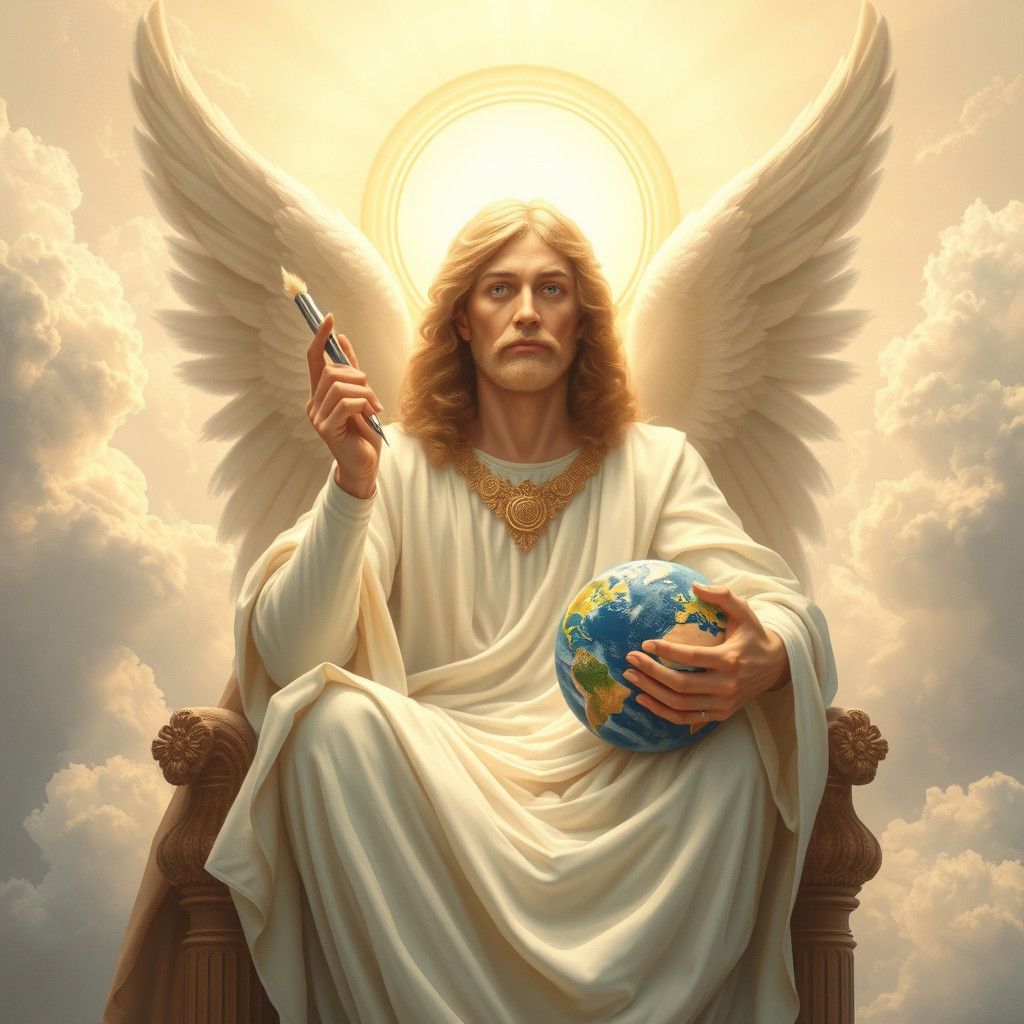 Divine Creator Writing Code as Surrealist Art