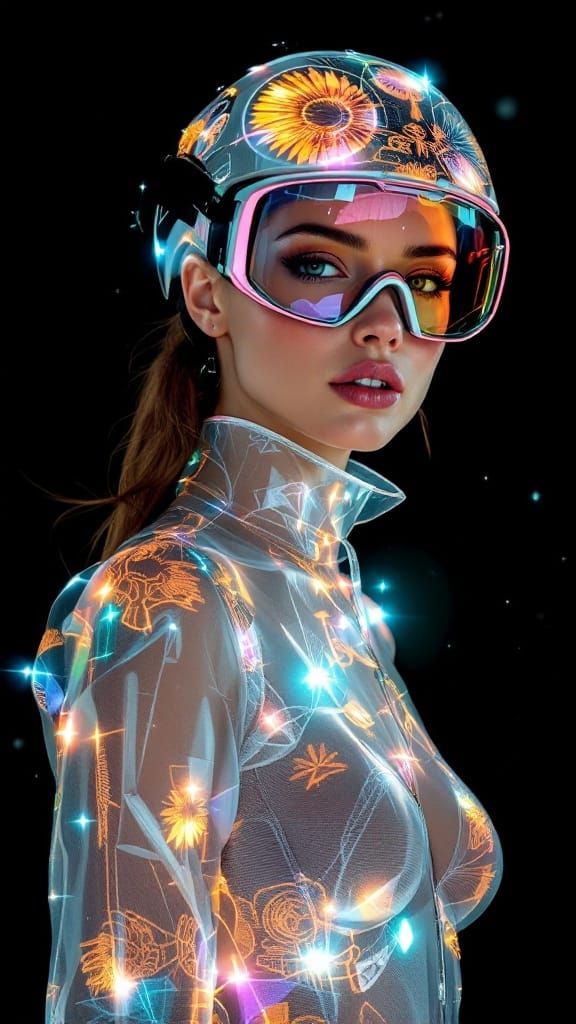 Neoclassical Athletes in Transparent Holographic Attire